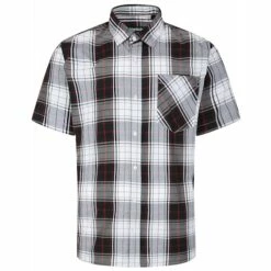 Bigdude Short Sleeve Check Shirt Black