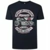 Bigdude Motorcycle Print T-Shirt Navy