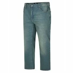 Bigdude Elasticated Waist Jeans With Selvedge Finish Light Wash