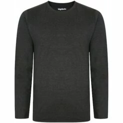 Bigdude Long Sleeve Marl T-Shirt Charcoal