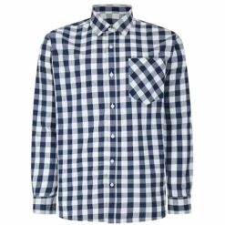 Bigdude Gingham Long Sleeve Shirt Navy