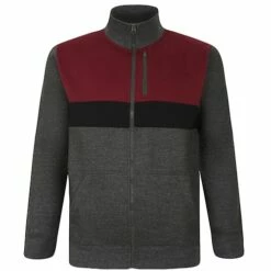 Bigdude Full Zip Colour Block Jacket Charcoal