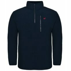 Bigdude 1/4 Zip Fleece Pullover Navy