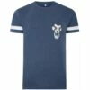 Bigdude Cut & Sew Lion Print T-Shirt Dark Denim