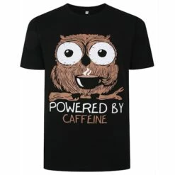 Bigdude Powered By Caffeine Print T-Shirt Black