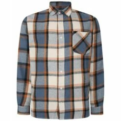 Bigdude Long Sleeve Check Flannel Shirt Orange