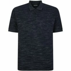 Bigdude Vintage Inkjet Marl Polo Shirt Navy