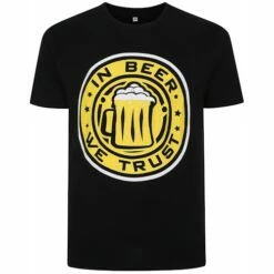 Bigdude In Beer We Trust Print T-Shirt Black