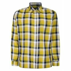 Bigdude Long Sleeve Check Shirt Yellow
