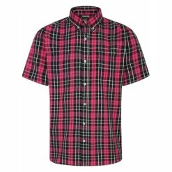 Bigdude Short Sleeve Check Shirt Magenta