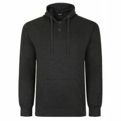 Bigdude Buttoned Pullover Hoody Charcoal
