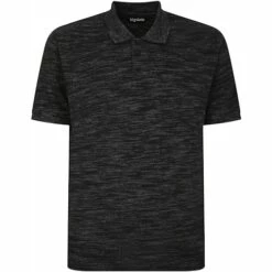 Bigdude Vintage Inkjet Marl Polo Shirt Black