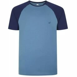 Bigdude Contrast Raglan Sleeve T-Shirt Blue/Navy