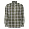 Bigdude Button Down Long Sleeve Check Shirt Olive