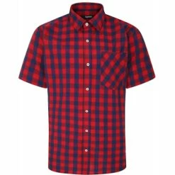 Bigdude Gingham Short Sleeve Shirt Red