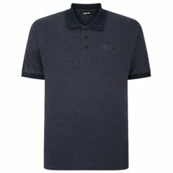 Bigdude Buttoned Pocket Polo Shirt Navy Marl