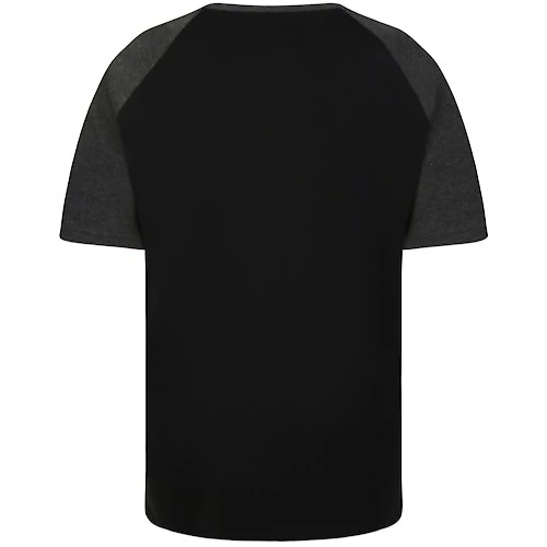 Bigdude Contrast Raglan Sleeve T-Shirt Black/Charcoal - Image 4