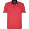 Bigdude Two Tone Contrast Polo Shirt Red