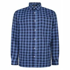 Bigdude Long Sleeve Check Shirt Blue