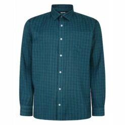 Bigdude Long Sleeve Check Shirt Teal