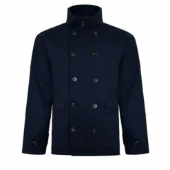 Bigdude Double Breasted Coat Navy