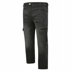 Bigdude Elasticated Waist Cargo Jeans Smoke Grey