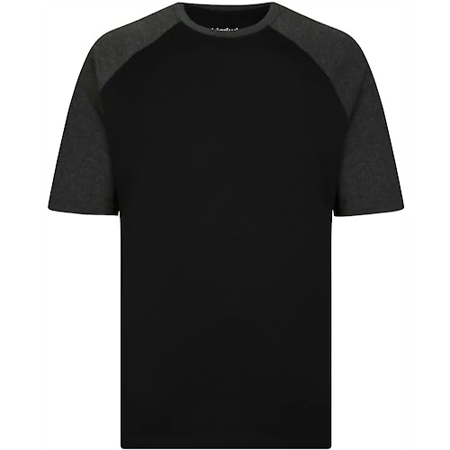 Bigdude Contrast Raglan Sleeve T-Shirt Black/Charcoal - Image 3