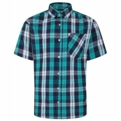 Bigdude Short Sleeve Check Shirt Green