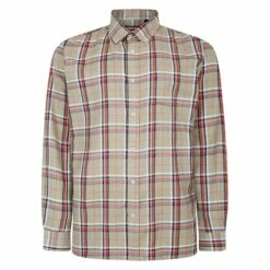 Bigdude Button Down Long Sleeve Check Shirt Sage