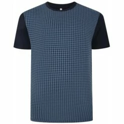 Bigdude Hounds Tooth Smart T-Shirt Navy