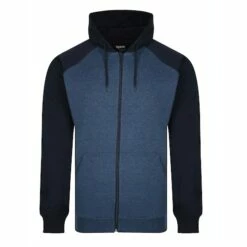 Bigdude Zip Thru Raglan Sleeve Hoody Navy/Denim