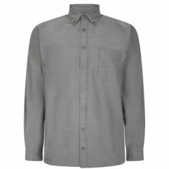 Bigdude Button Down Oxford Long Sleeve Shirt Charcoal