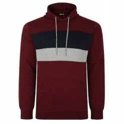 Bigdude Colour Block Hoody Burgundy