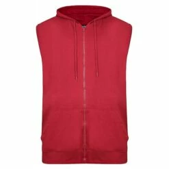 Bigdude Loop Back Sleeveless Hoody Burgundy