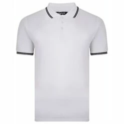 Bigdude Tipped Pique Polo Shirt White