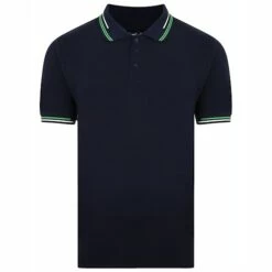 Bigdude Designer Tipped Polo Shirt Navy