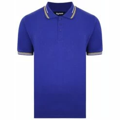 Bigdude Designer Tipped Polo Shirt Cobalt Blue