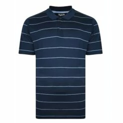 Bigdude Striped Performance Polo Navy