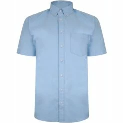 Bigdude Oxford Short Sleeve Shirt Light Blue