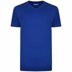 Bigdude Plain V-Neck T-Shirt Royal Blue