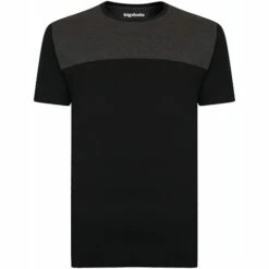Bigdude Cut & Sew 2 Tone T-Shirt Black/Charcoal