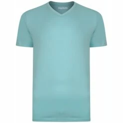 Bigdude Plain V-Neck T-Shirt Turquoise