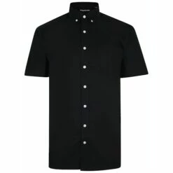Bigdude Oxford Short Sleeve Shirt Black
