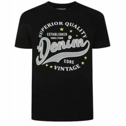 Bigdude Denim Print T-Shirt Black