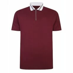 Bigdude Jersey Zip Polo Burgundy