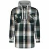 Bigdude Hooded Check Flannel Shirt Green