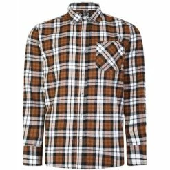 Bigdude Long Sleeve Flannel Shirt Brown