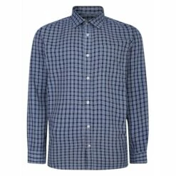Bigdude Long Sleeve Check Shirt Grey/Blue