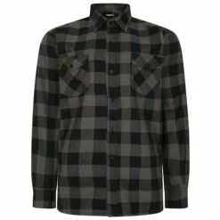 Bigdude Checked Overshirt Charcoal/Black