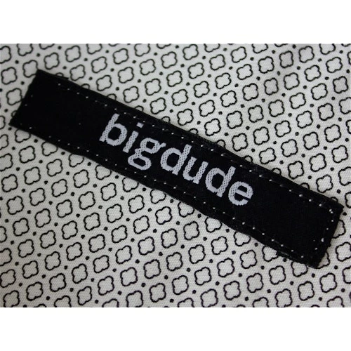 Bigdude Short Sleeve Cotton Woven Abstract Design Shirt White/Back - Image 7